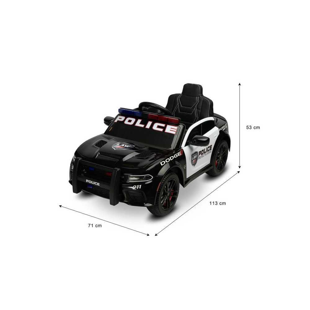 Elektromobilis Dodge charger POLICE, Black-Elektromobiliai vaikams, Visureigiai-e-vaikas