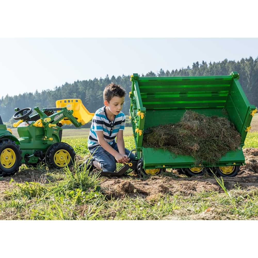 "Rolly Toys" "Rolly Multi John Deere" 3 ašių savivartė priekaba-Judėjimui, Minami traktoriai ir jų priedai-e-vaikas