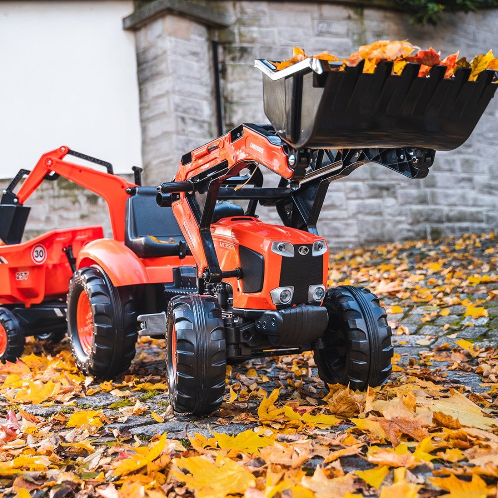 FALK Kubota traktorius oranžinis su priekaba nuo 3 metų-Judėjimui, Minami traktoriai ir jų priedai-e-vaikas