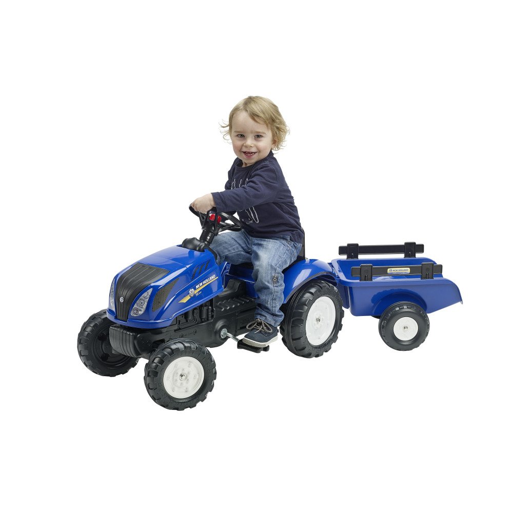 FALK Pedalinis traktorius New Holland Large su priekaba + atidaromas variklio dangtis nuo 2 metų-Judėjimui, Minami traktoriai ir