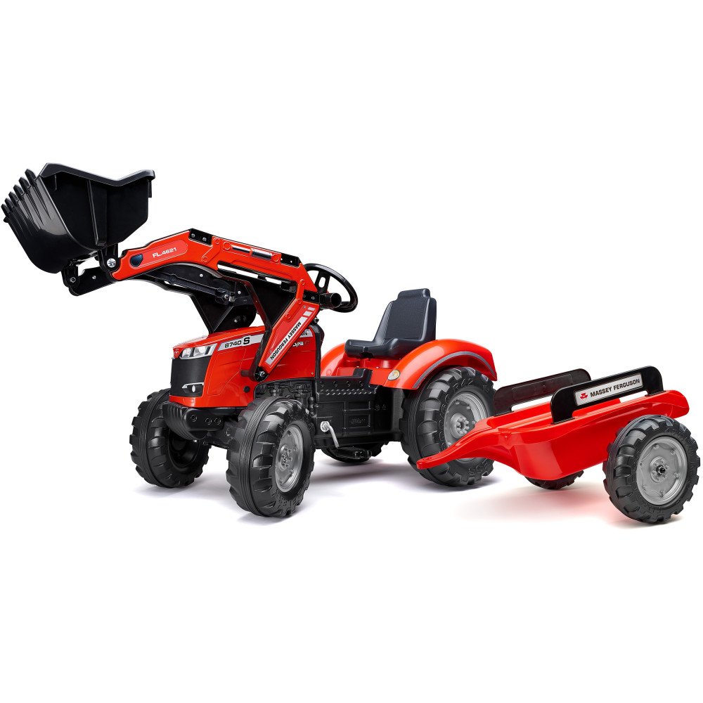 FALK Massey Ferguson raudonas pedalinis traktorius su priekaba nuo 3 metų