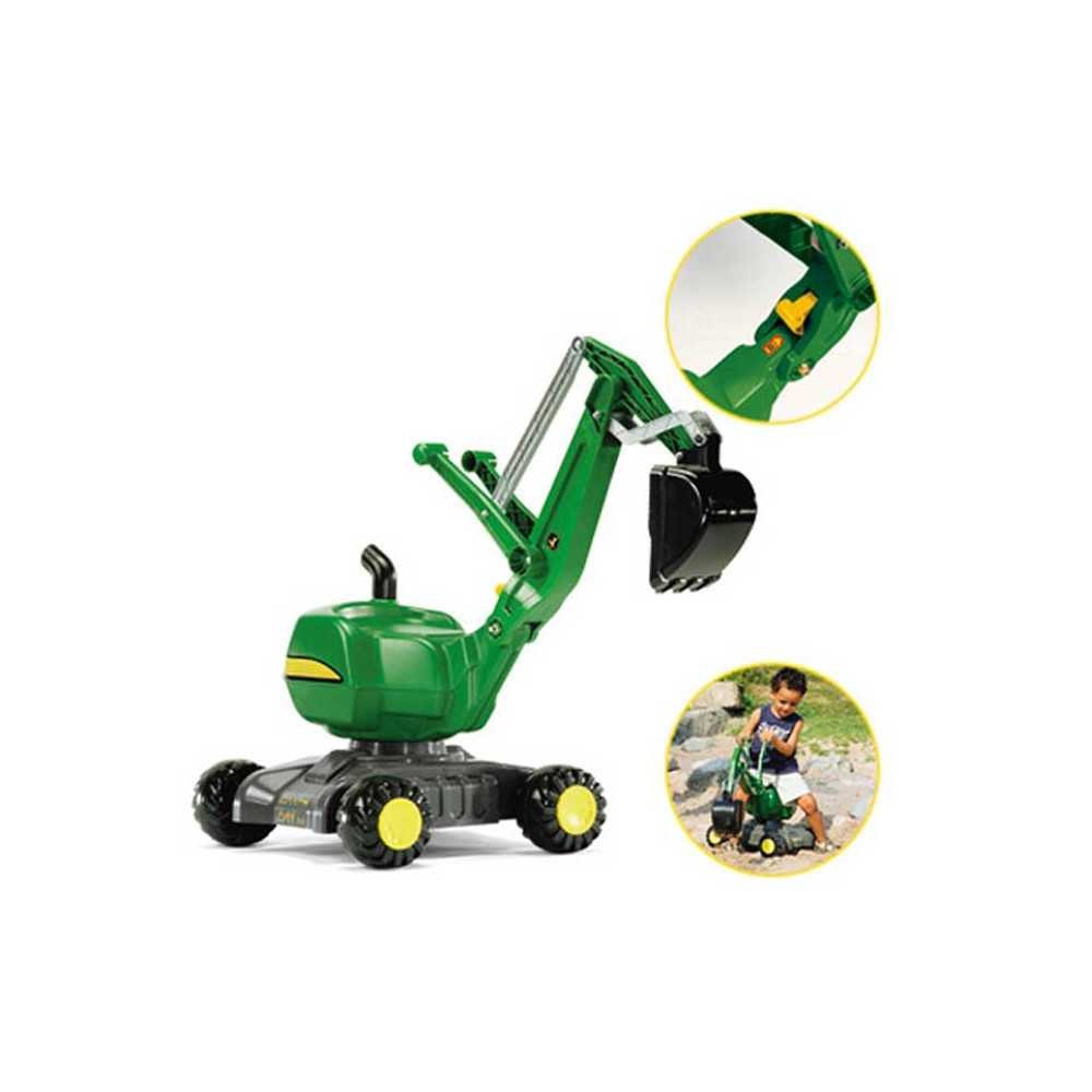 Rolly Toys rollyDigger John Deere savaeigis ekskavatorius-Judėjimui, Paspiriamosios mašinėlės ir jų priedai, Paspiriamos mašinėl