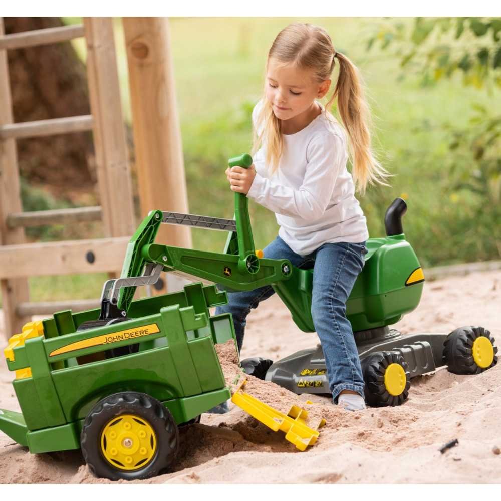 Rolly Toys rollyDigger John Deere savaeigis ekskavatorius-Judėjimui, Paspiriamosios mašinėlės ir jų priedai, Paspiriamos mašinėl