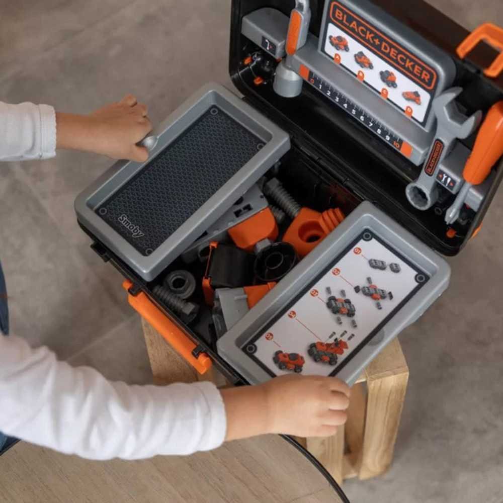 Smoby Black & Decker Walizka z Narzędziami + Samochód w Częściach					