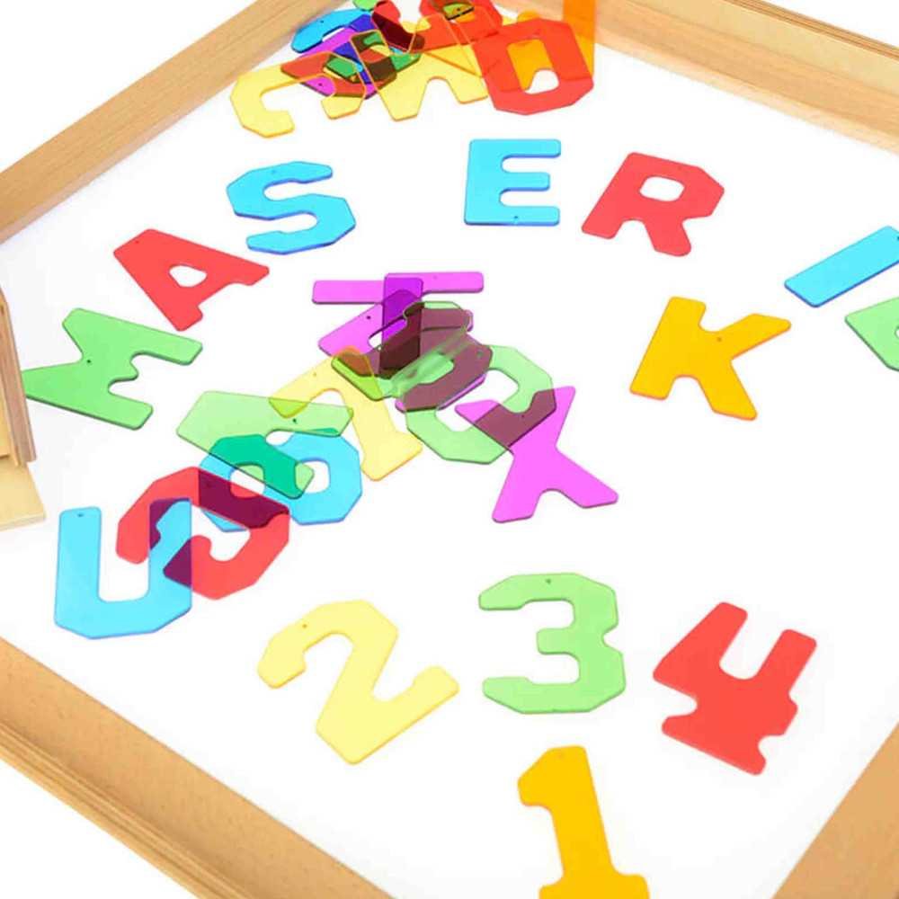 MASTERKIDZ Przezroczyste Cyfry i Litery 38 szt. Montessori					