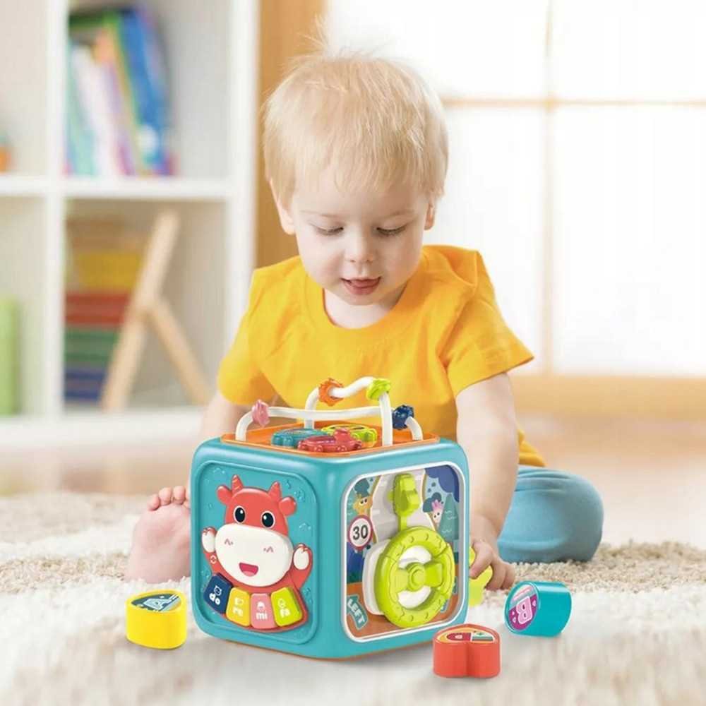 WOOPIE Kostka Sensoryczna Edukacyjna Montessori Sorter 6w1					