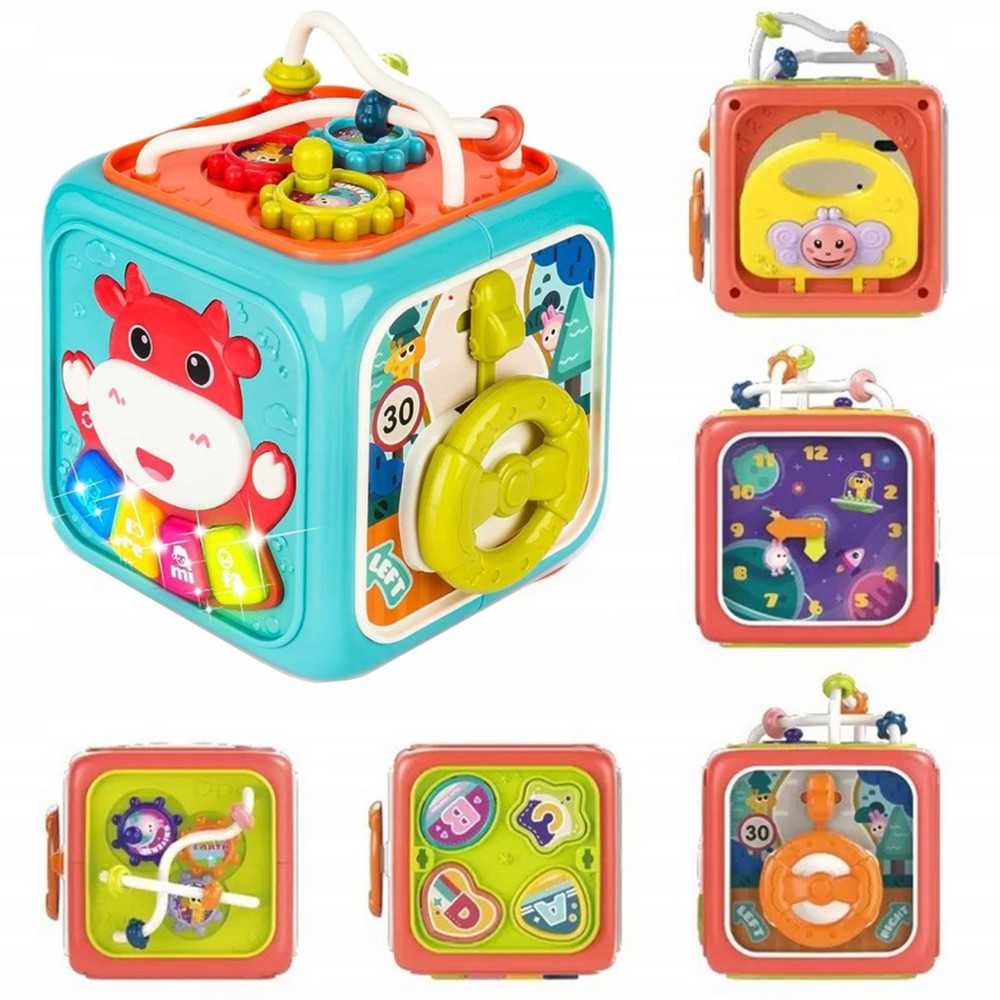 WOOPIE Kostka Sensoryczna Edukacyjna Montessori Sorter 6w1					