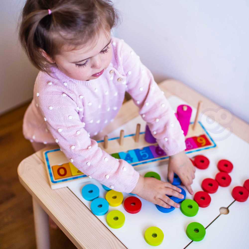 WOOPIE GREEN Układanka Nauka Liczenia i Kolorów Montessori 56 el.					