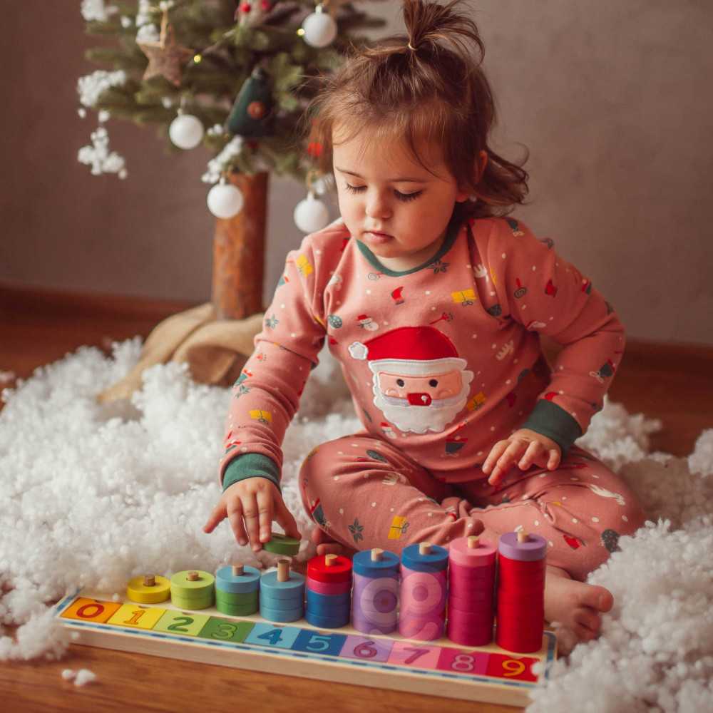 WOOPIE GREEN Układanka Nauka Liczenia i Kolorów Montessori 56 el.					