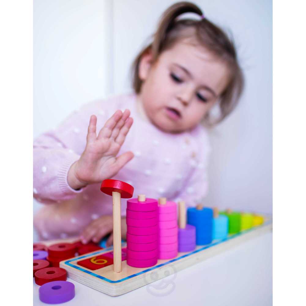 WOOPIE GREEN Układanka Nauka Liczenia i Kolorów Montessori 56 el.					