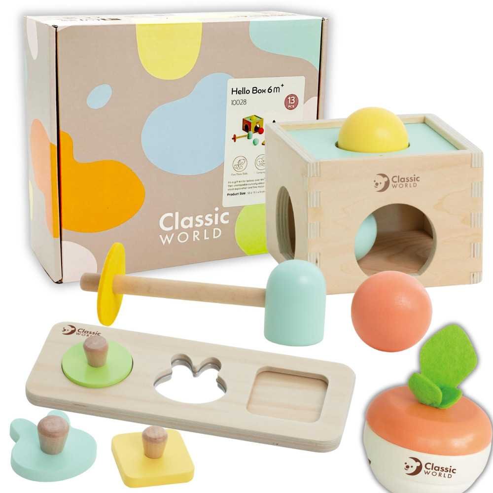 CLASSIC WORLD Pastelowy Zestaw Edukacyjny dla Dzieci Box od 6 do 12 miesiąca					