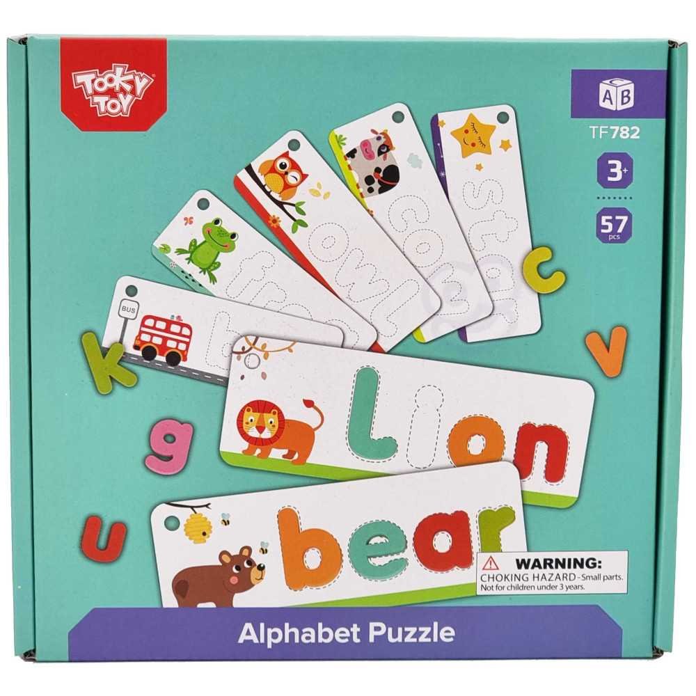 TOOKY TOY Puzzle Alfabet Montessori Nauka Literek Słów Zwierzątka 57 el.					