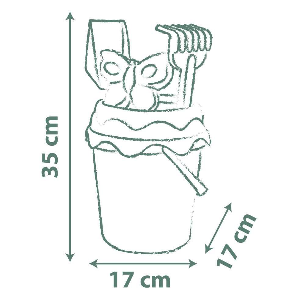 SMOBY GREEN Wiaderko z Akcesoriami do Piasku i Konewką z Bioplastiku					