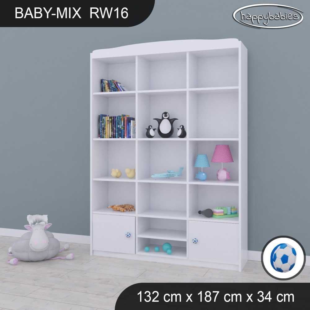 "BABY MIX" AUKŠTA KNYGŲ SPINTA RW16 BALTA-Vaiko kambariui, Lentynos-e-vaikas