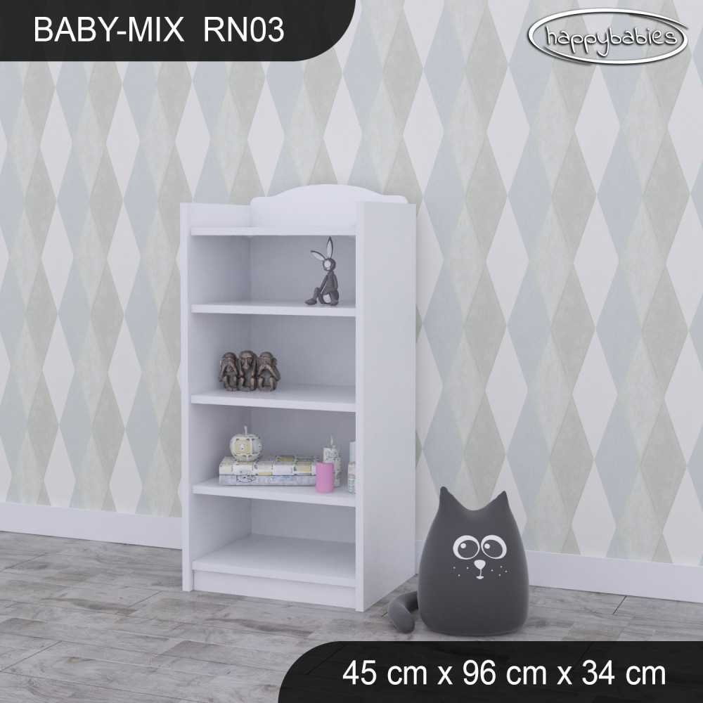 BABY MIX ŽEMA KNYGŲ SPINTA RN03 BALTA-Vaiko kambariui, Lentynos-e-vaikas