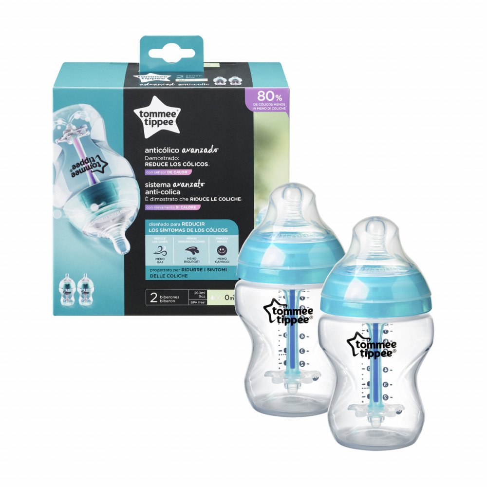 TOMMEE TIPPEE buteliukai ANTI-COLIC, 260 ml, 2 vnt., 42252587-Maitinimui, Buteliukai ir žindukai-e-vaikas