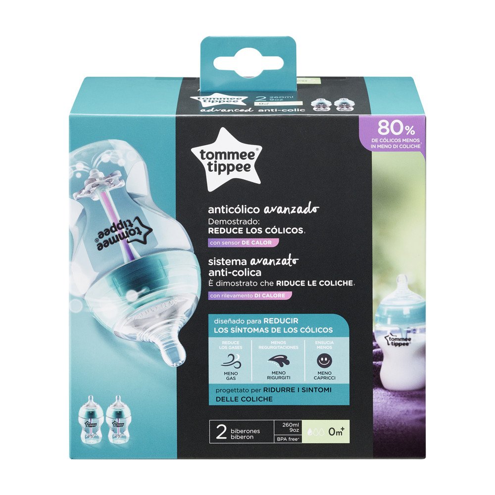 TOMMEE TIPPEE buteliukai ANTI-COLIC, 260 ml, 2 vnt., 42252587-Maitinimui, Buteliukai ir žindukai-e-vaikas