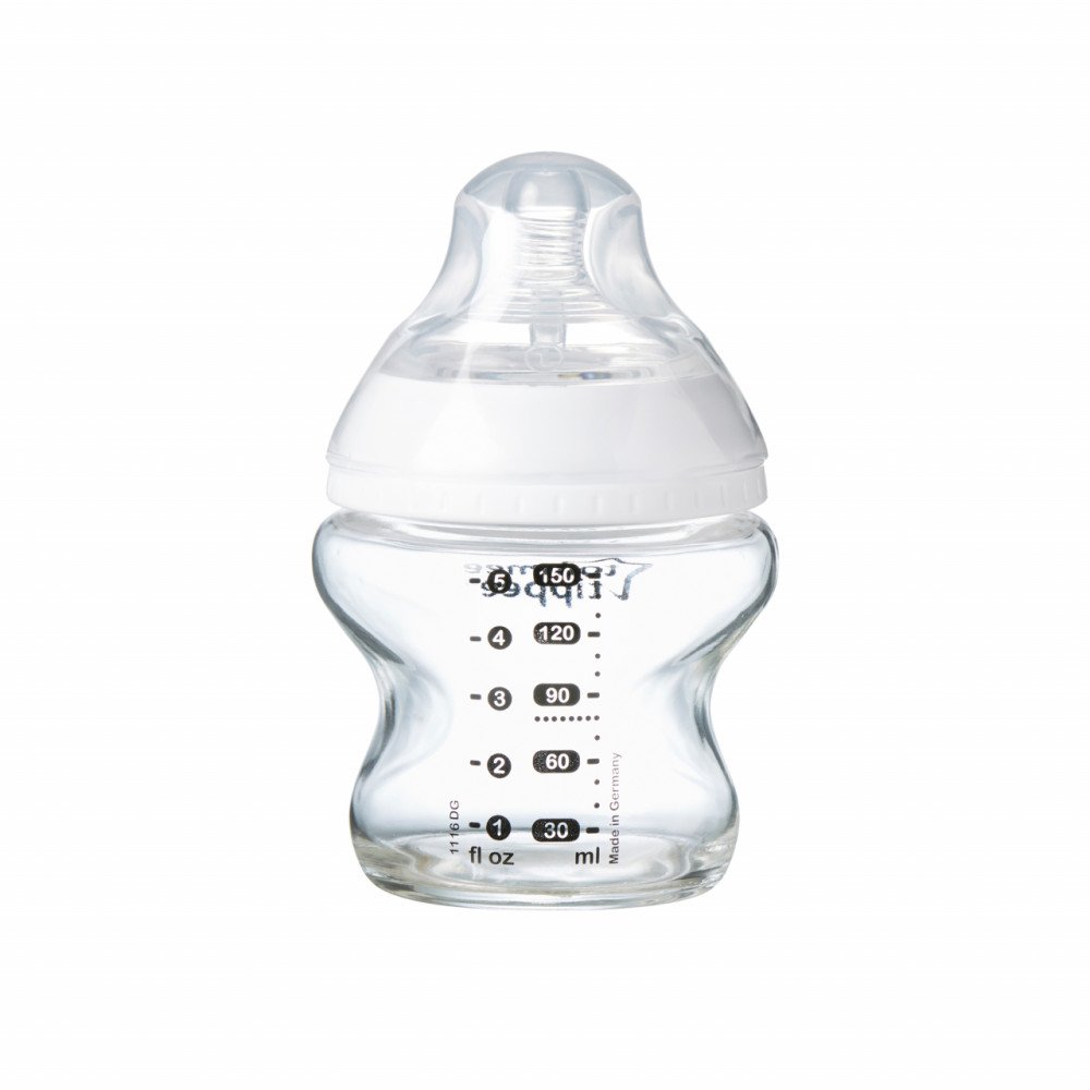 TOMMEE TIPPEE stiklinis buteliukas, 150 ml, 0 mėn+, 42243791-Maitinimui, Buteliukai ir žindukai-e-vaikas