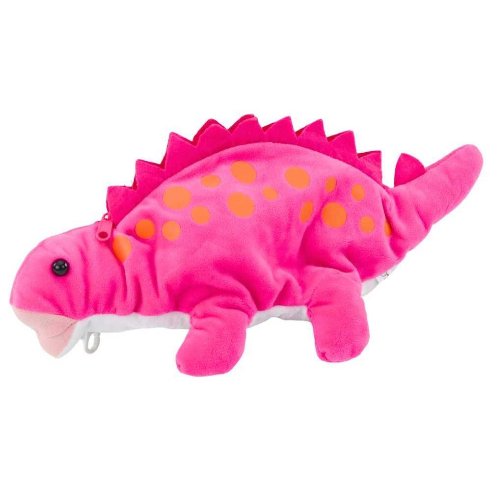 Plush Dinosaur Pencil Case Storage Box Pendant Pink