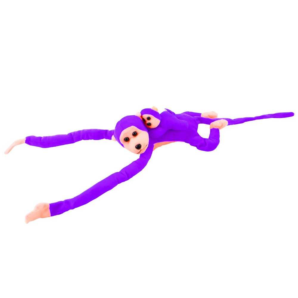 Mascot Plush Monkey with Baby, Purple 70 cm