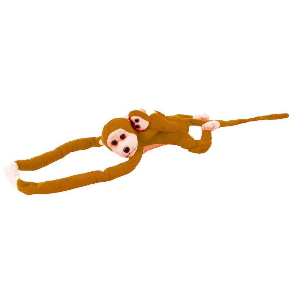 Mascot Plush Monkey with Baby, Light Brown 70 cm