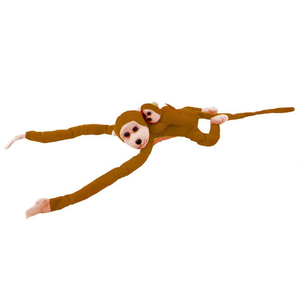 Mascot Plush Monkey with Baby, Dark Brown, 70 cm