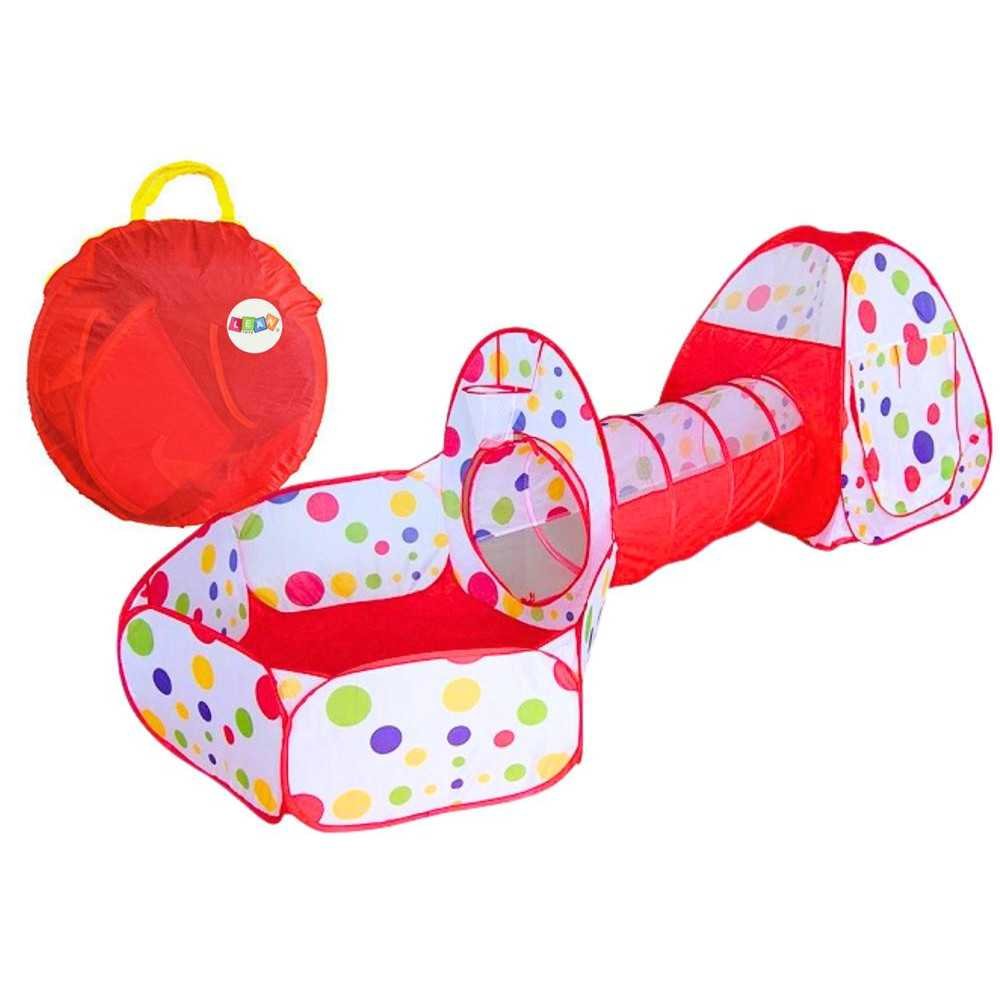 Children's Playground 3in1 Iglo Tent Tunnel Pool Ball Basket Red