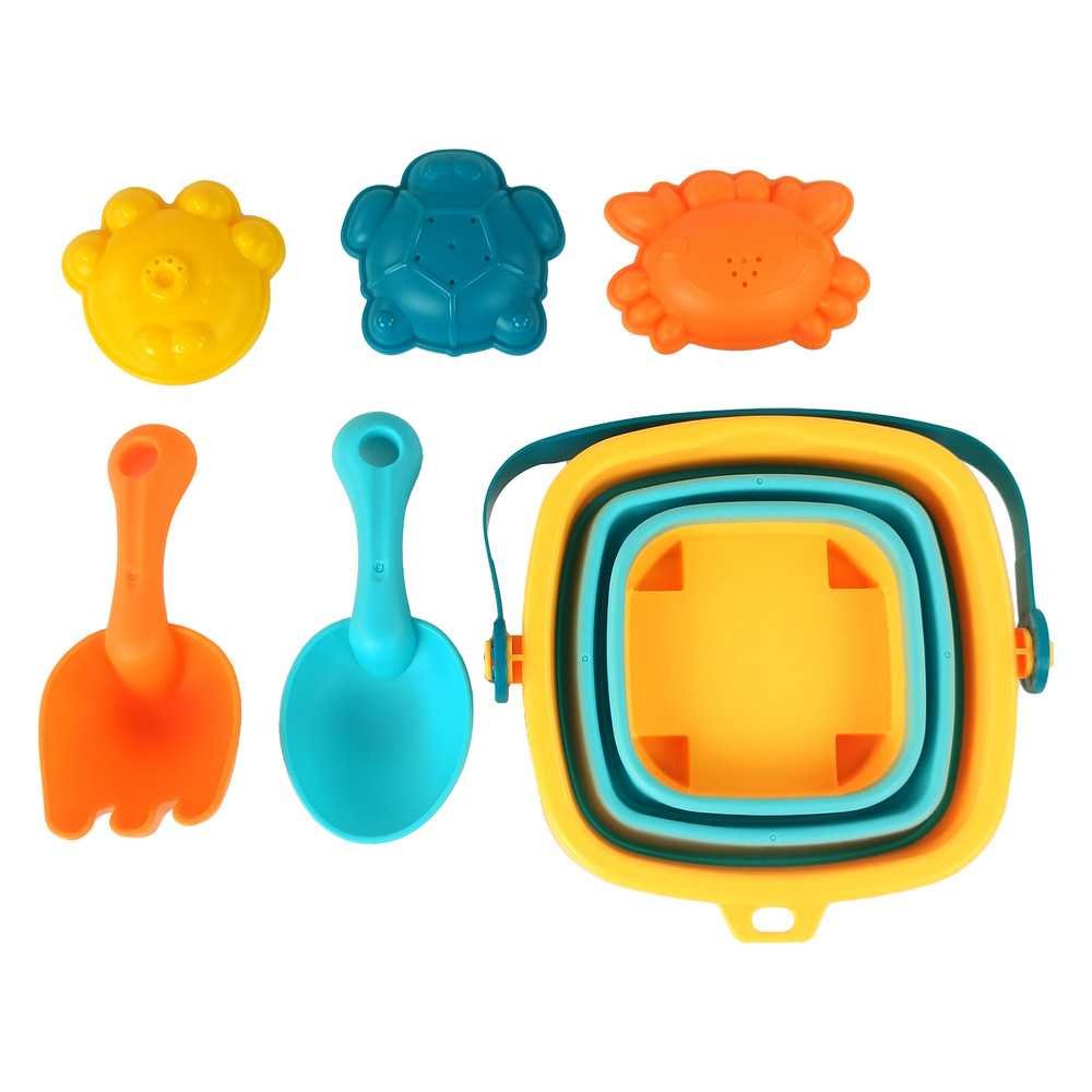 Sand Toy Set Folding Bucket 5 Pcs