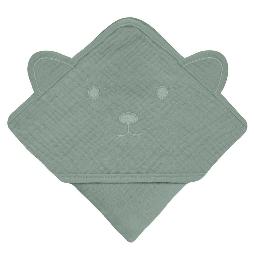 LO-MUSLIN HOODED TOWEL GREEN FOREST