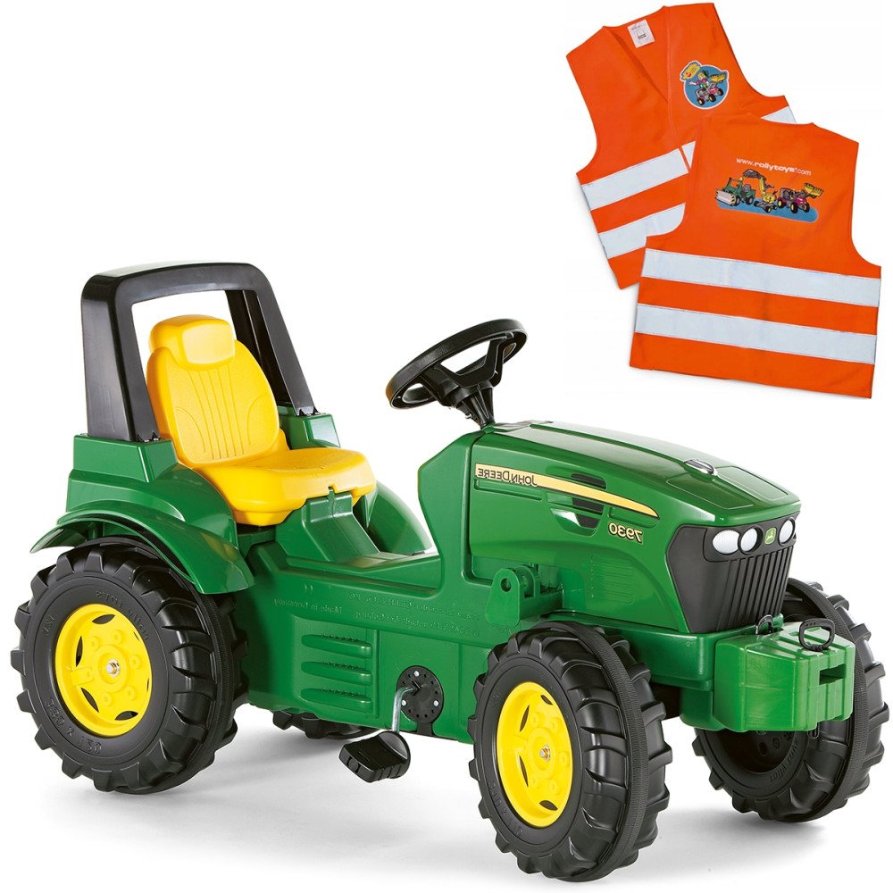 ROLLY TOYS John Deere traktorius su pedalais + vaikiška šviesą atspindinti liemenė-LEKER-e-vaikas