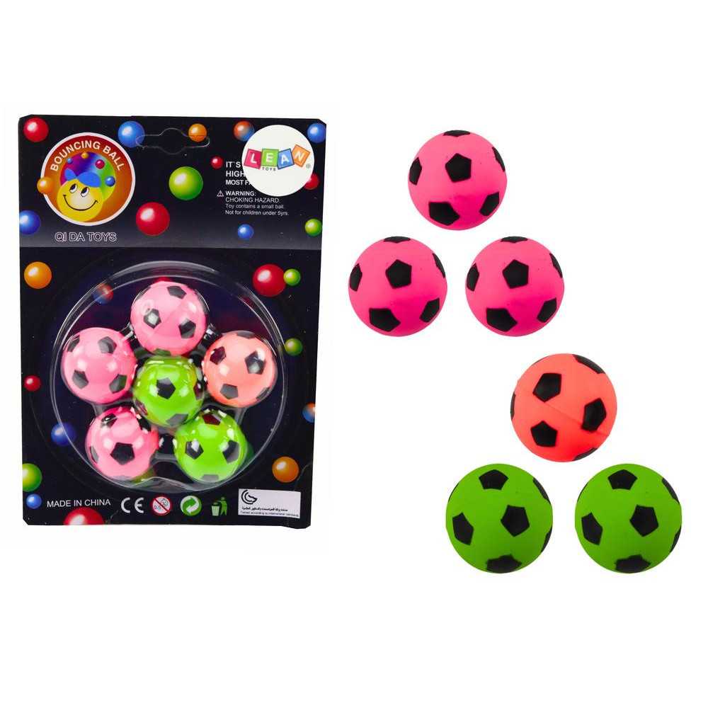 Set of 6 Rubber Football Balls