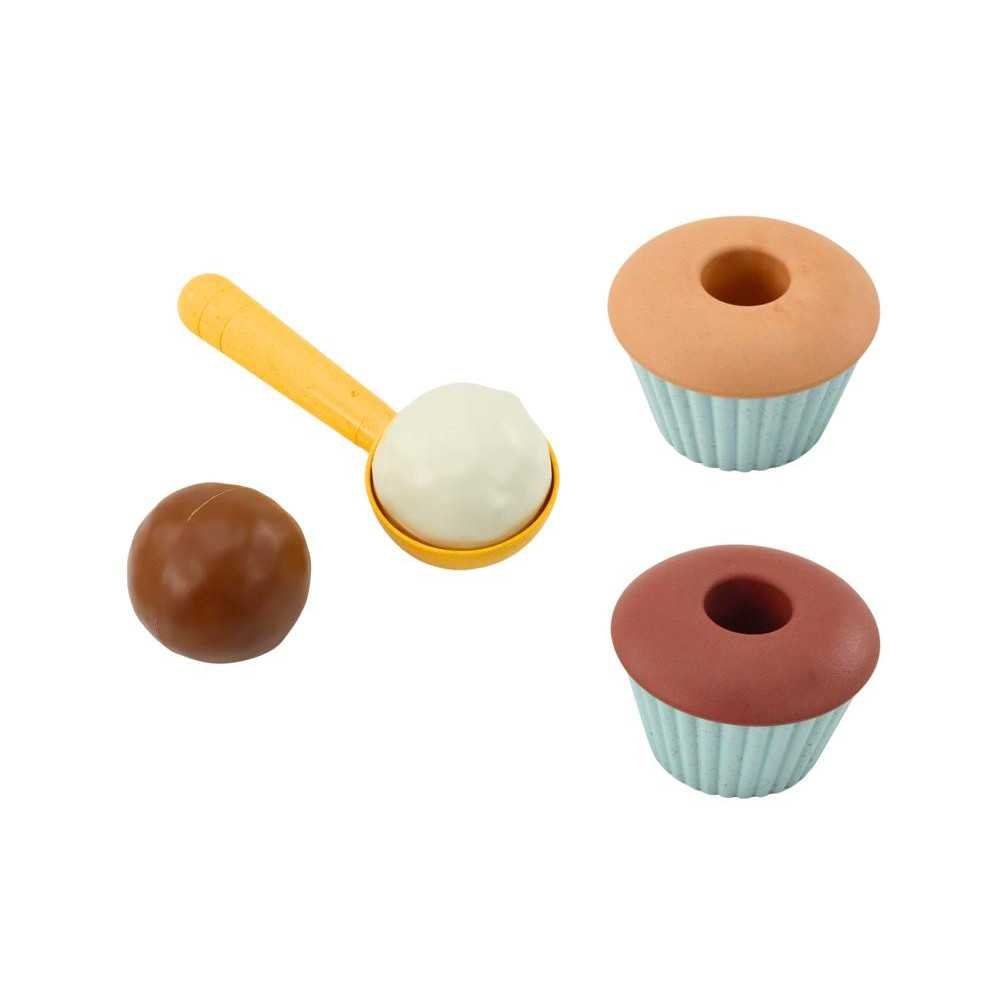 Sand Set Ice Cream Wafers Cupcakes Spoon 16 El