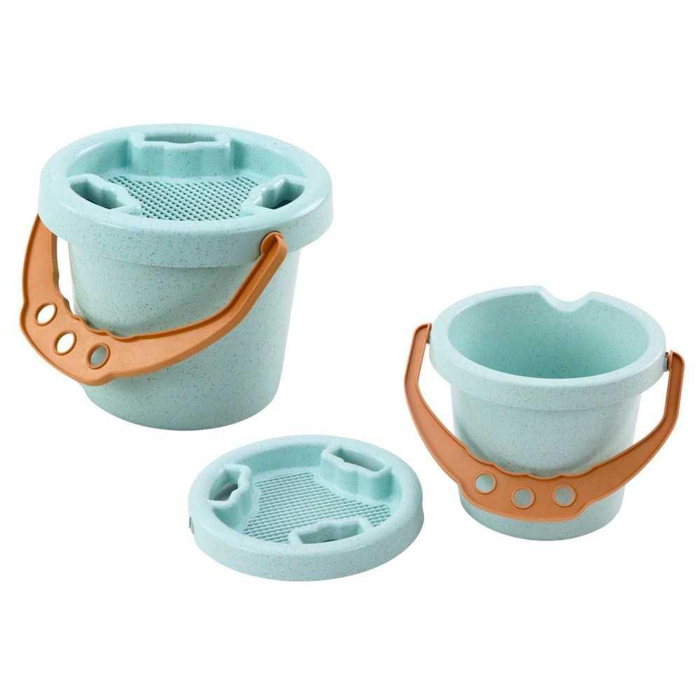 Sand Bucket Set Shovel Rake Strainer Moulds Pastel