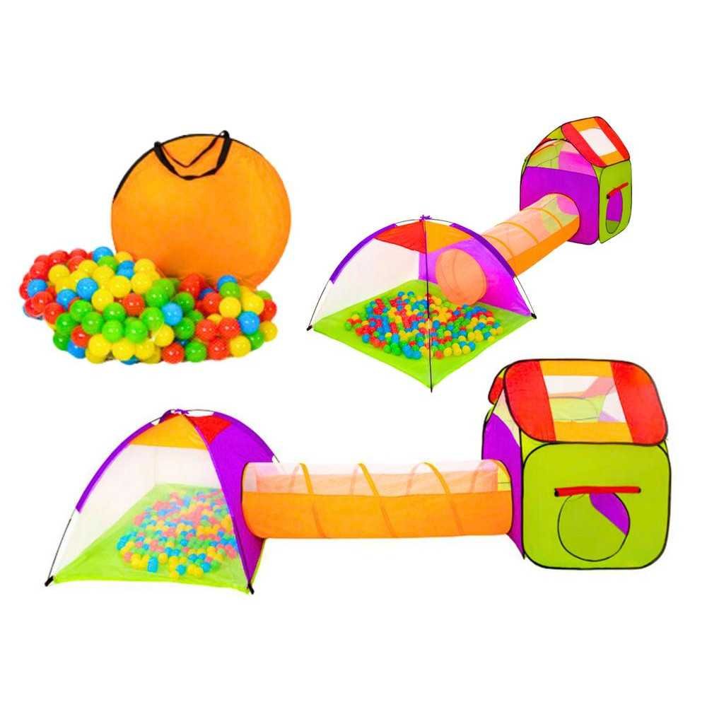 Playground 3in1 Playhouse Tent Tunnel Balls Colorful