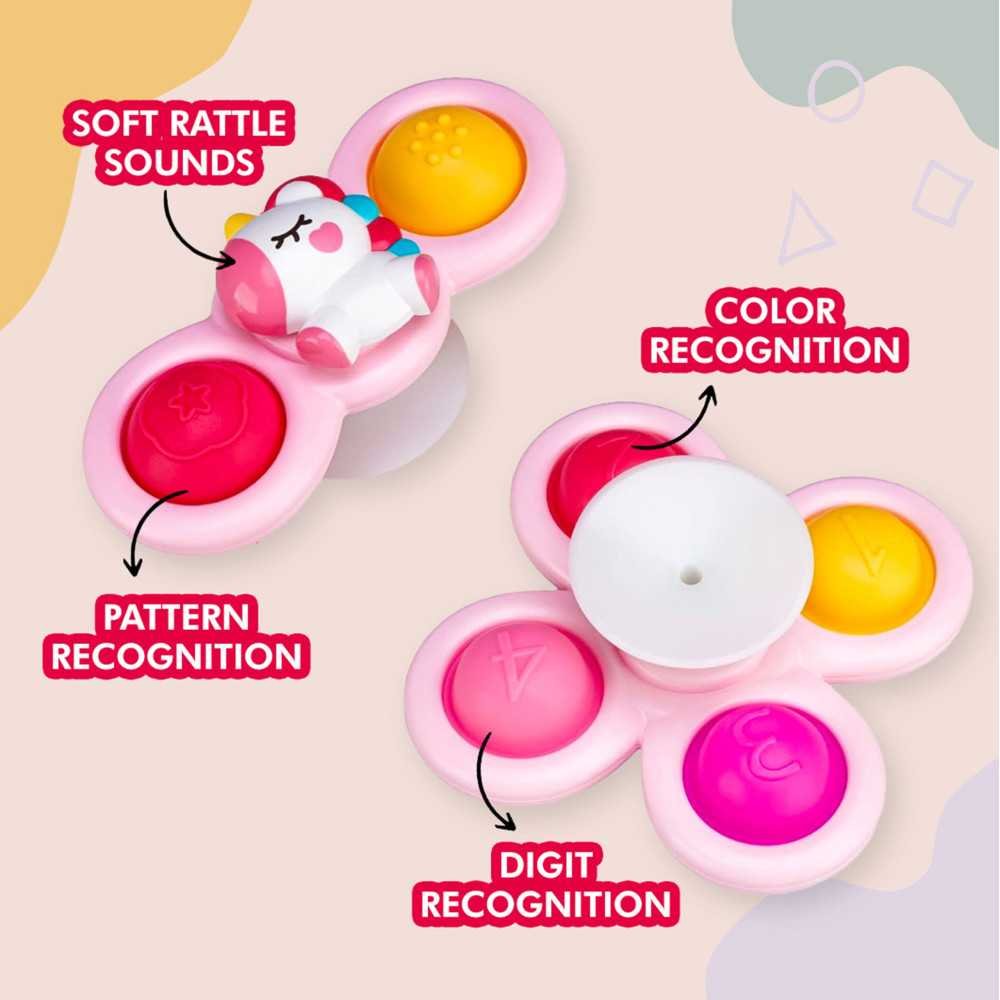 WOOPIE BABY Kosmiczny Spinner Pop-it  Zabawka Sensoryczna  Wymienne 3 szt Różowy.					