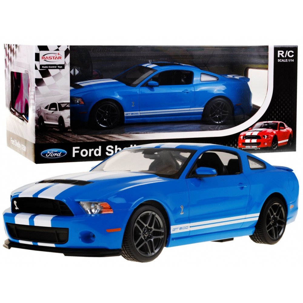 Ford Shelby Mustang GT500 mėlynas RASTAR 1:14 modelis Nuotolinio valdymo automobilis + nuotolinio valdymo pultas