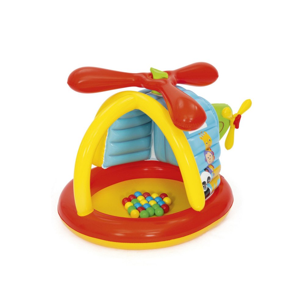 "Fisher-Price" pripučiama žaidimų aikštelė vaikams BESTWAY sraigtasparnio baseinas 155x102x91cm + kamuoliai