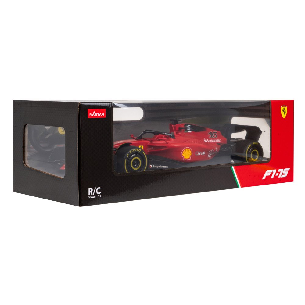 Ferrari F1 75 raudonas RASTAR modelis 1:12 Nuotoliniu būdu valdomas automobilis + 2,4 GHz nuotolinio valdymo pultas + lipdukai