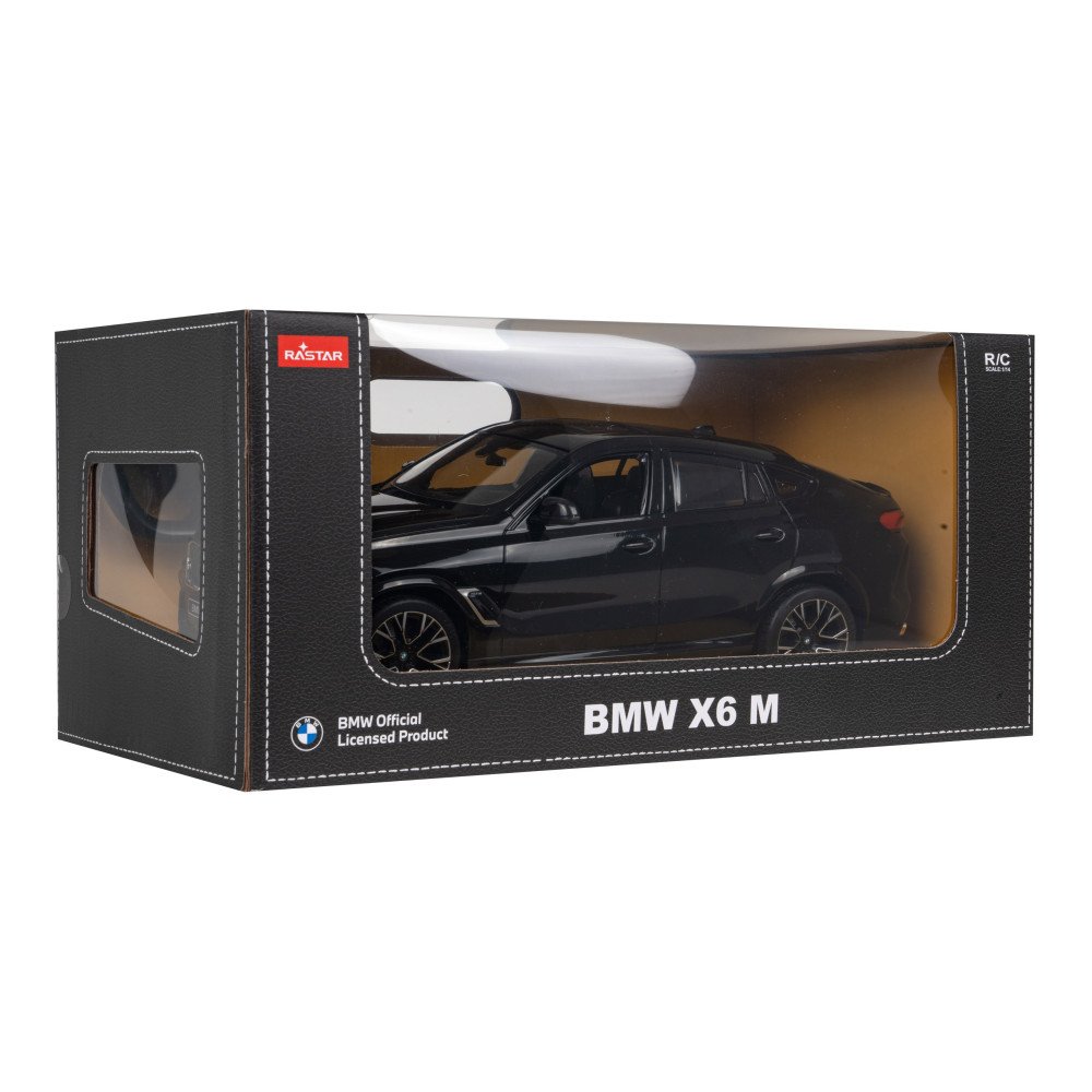 BMW X6 M juodas RASTAR modelis 1:14 Nuotoliniu būdu valdomas automobilis + 2,4 GHz nuotolinio valdymo pultas