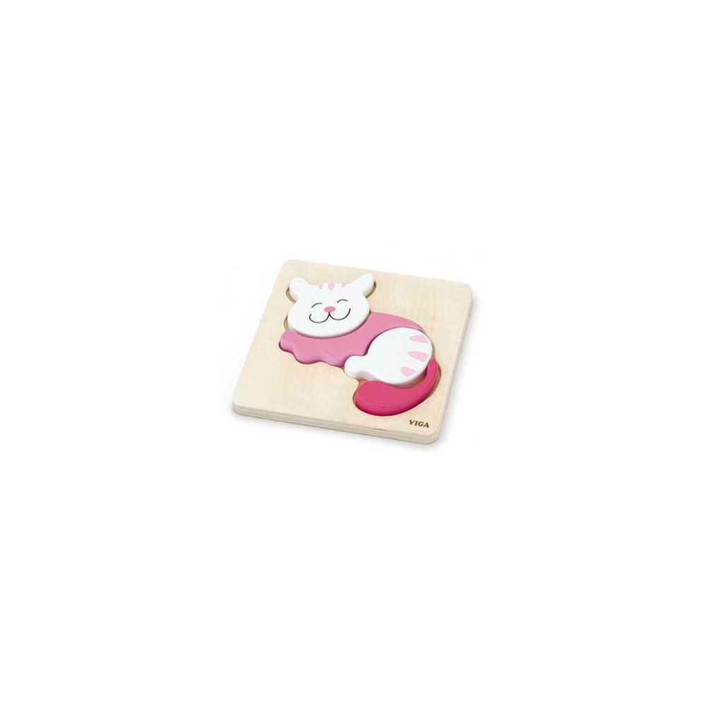 Viga 59930 Shape Block Puzzle - Cat