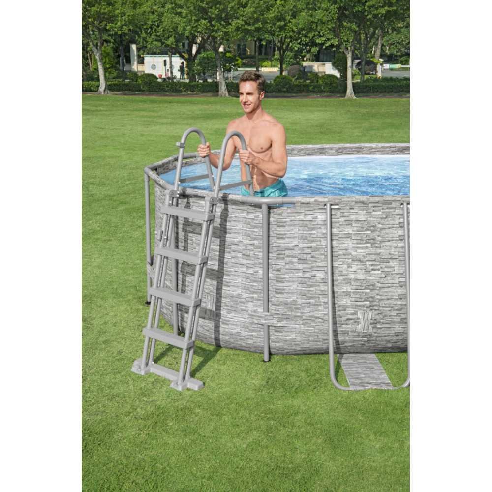 Basen stelażowy Power Steel Swim Vista z oknem 549x274x122 18x9FT BESTWAY 7w1