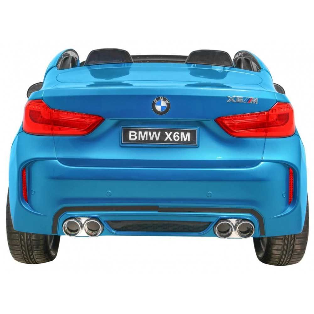 BMW X6M XXL dla 2 dzieci Lakier Niebieski + Pilot + Ekoskóra + Pasy + Wolny Start + MP3 + LED