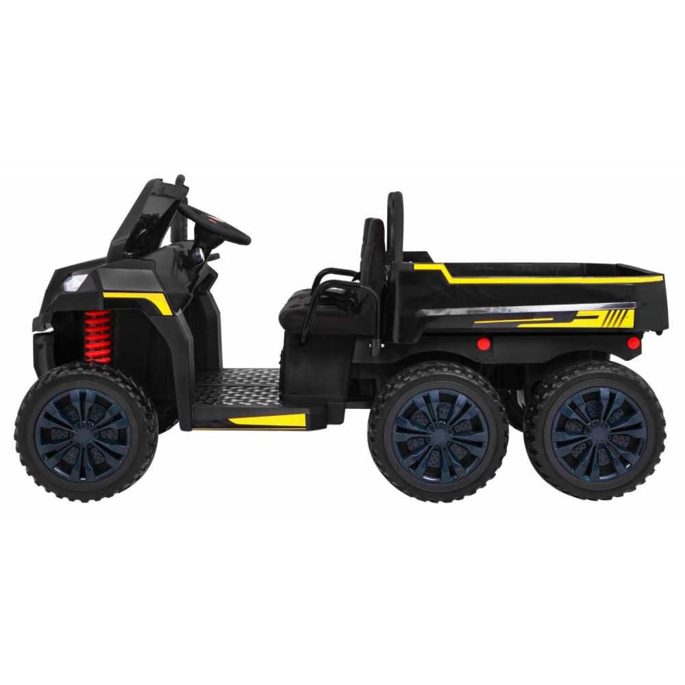 Dvivietis elektrinis Farmer Truck 4x4, Black-Elektromobiliai vaikams, Sunkvežimiai-e-vaikas