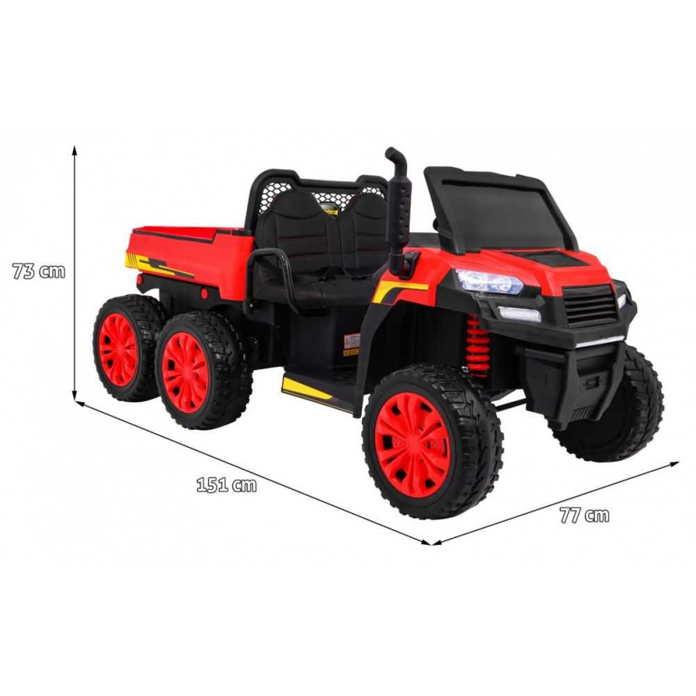 Autko Farmer Truck dla 2 dzieci Czerwony + Napęd 4x4 + Pilot + Kiper + Audio LED