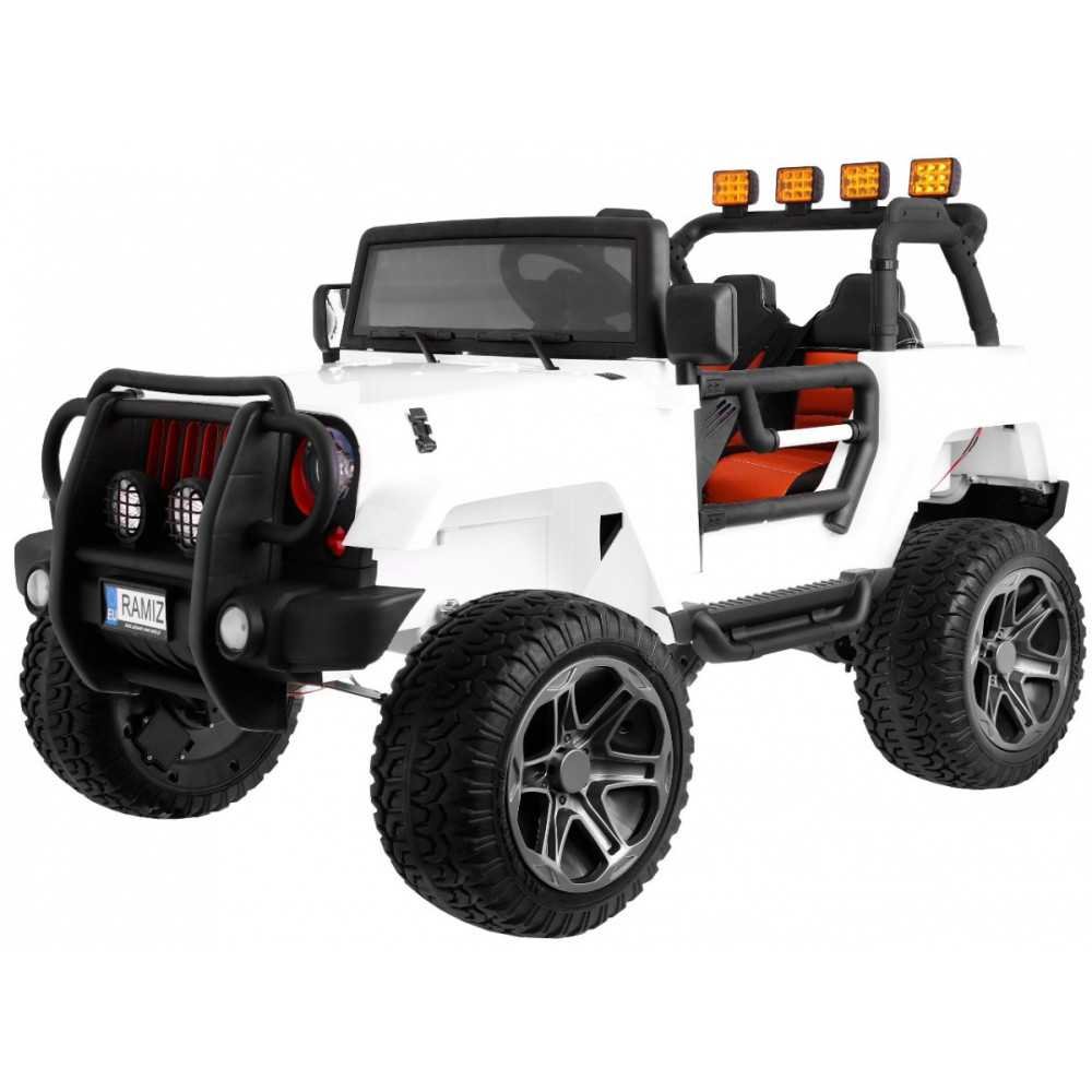 Elektromobilis Jeep Monster 4x4, White-Elektromobiliai vaikams, Visureigiai-e-vaikas