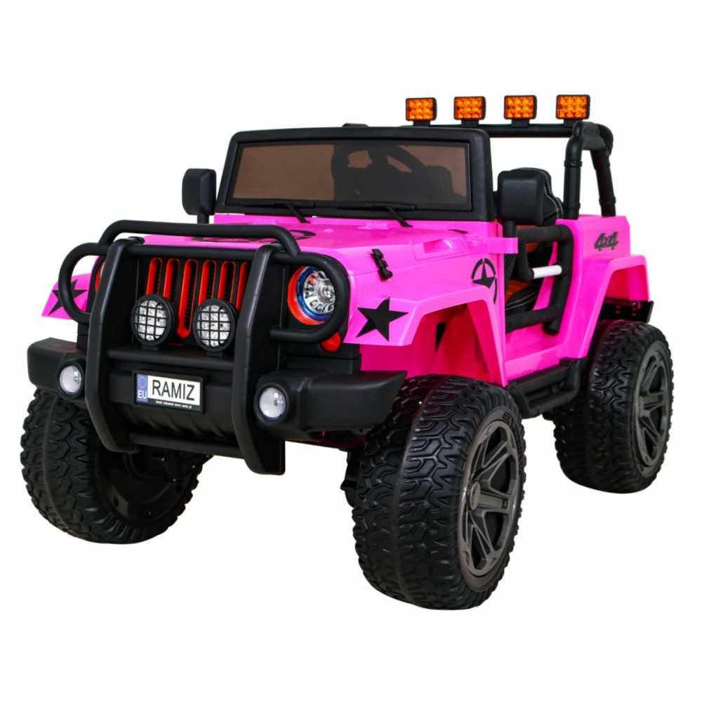 Elektromobilis Jeep Monster 4x4, Pink-Elektromobiliai vaikams, Visureigiai-e-vaikas