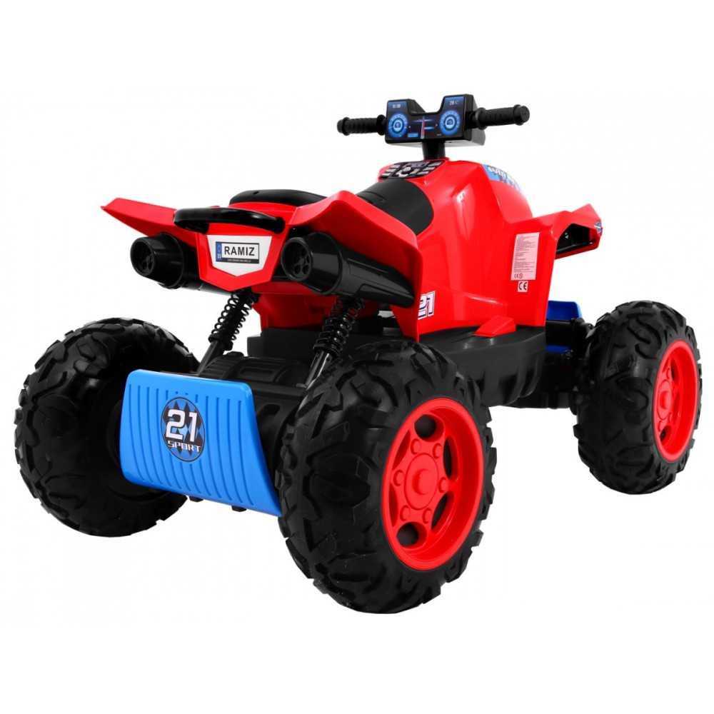 Quad na akumulator Sport Run dla dzieci Czerwony + Napęd 4x4 + LED + Radio MP3