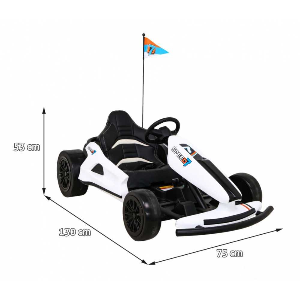 Elektrinis kartingas Speed 7 Drift King, White-Elektromobiliai vaikams, Kartingai-e-vaikas