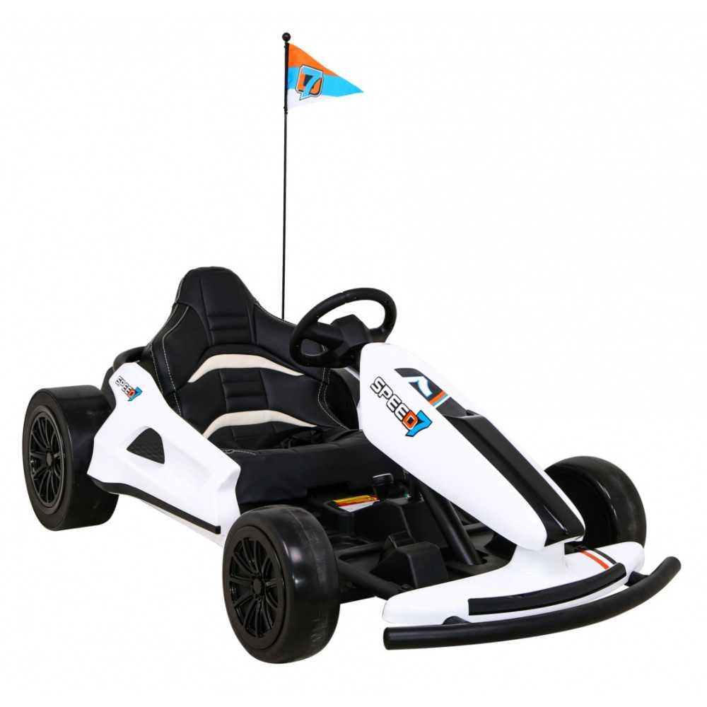 Elektrinis kartingas Speed 7 Drift King, White-Elektromobiliai vaikams, Kartingai-e-vaikas