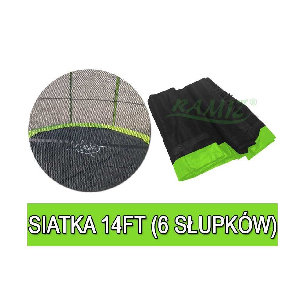 Siatka ochronna SkyRamiz Zielony do trampoliny ogrodowej 427cm/14FT 6 tuneli na słupki